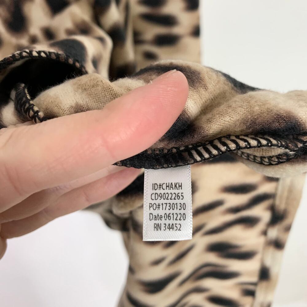 Cuddl Dudds Cardigan Sweater 1x 2x Fleecewear Animal Print Warm Layer Thumbhole - Picture 6 of 10